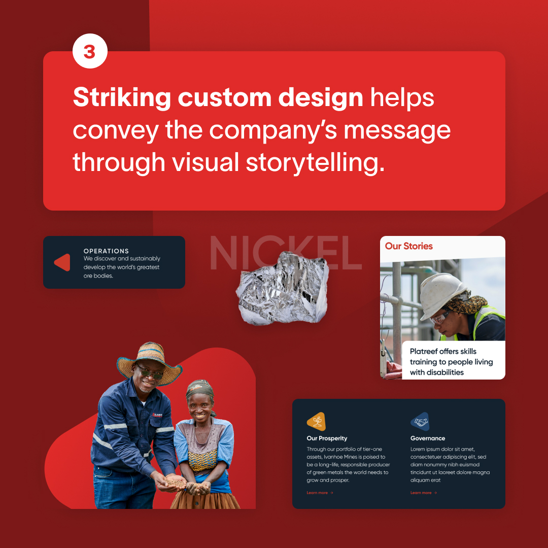 BlenderMedia's tweet photo. 7 features that make the new Ivanhoe Mines website a powerful IR platform. Part 1:  

1. Interactive map and timeline 
2. Animated elements 
3. Striking custom design 

Click through to the case study to learn more about the project: https://t.co/dfEpz8Scxw… https://t.co/aVecHyYfYA