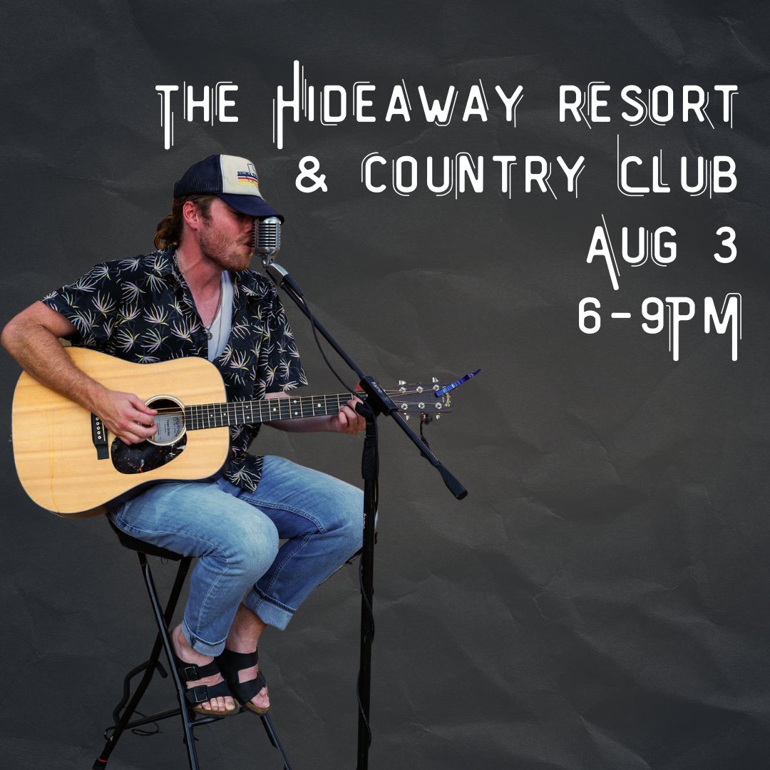 j_hatch82's tweet photo. 🎶 Hey guys! I'll be performing live at The Hideaway Resort &amp; Country Club on August 3rd from 6-9 PM! 🌟 Join me for an evening of music, good vibes, and unforgettable moments. See you there! 🎸✨ #LiveMusic #TheHideaway #JacksonHatch https://t.co/GkQIqoofRm