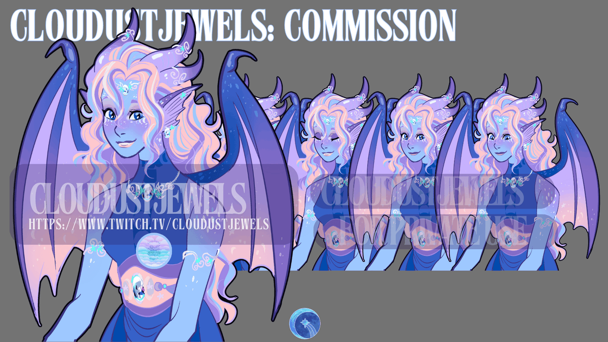 loutellstalesx's tweet image. Cloud the Dragon girl!

A PngTuber commission for the wonderful Cloudustjewels on Twitch who wanted a Dragon Girl to match the vibe of their jewellery wrapping stream! 

This is my first commission of this kind and I had a lot of fun. Designed for use in Veadotube. 
#pngtuber