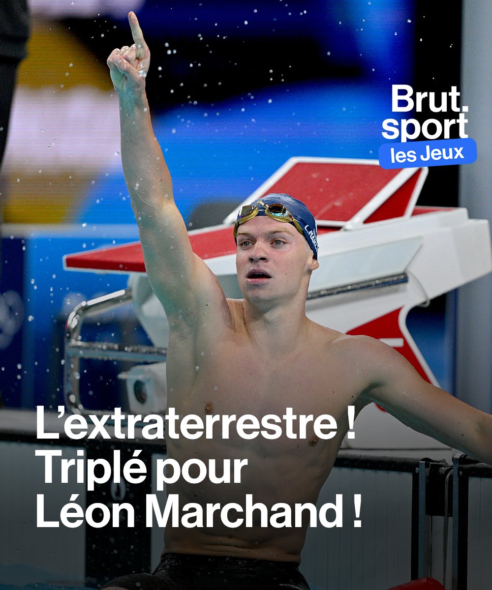 MONSTRUEUX, STRATOSPHÉRIQUE !! Moins de deux heures après avoir remporté l'or sur le 200 m papillon, Léon Marchand est champion olympique sur le 200 m brasse ! Du jamais vu !  🥇🥇🥇