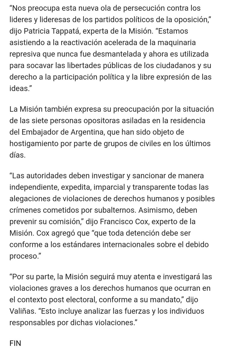 NoticiasONU's tweet image. 🔴Misión ONU de determinación de los hechos de #Venezuela alerta sobre violaciones de derechos humanos en el contexto postelectoral.