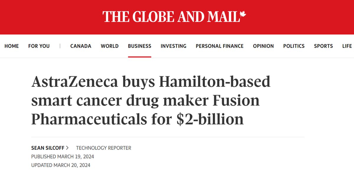 Last month, Fusion Pharmaceuticals exited to AstraZeneca for $2.4 Billion USD - a Genesys co-creation that has become a Canadian anchor company and global hub of radiopharma excellence. Check out the origin story below.

linkedin.com/feed/update/ur…