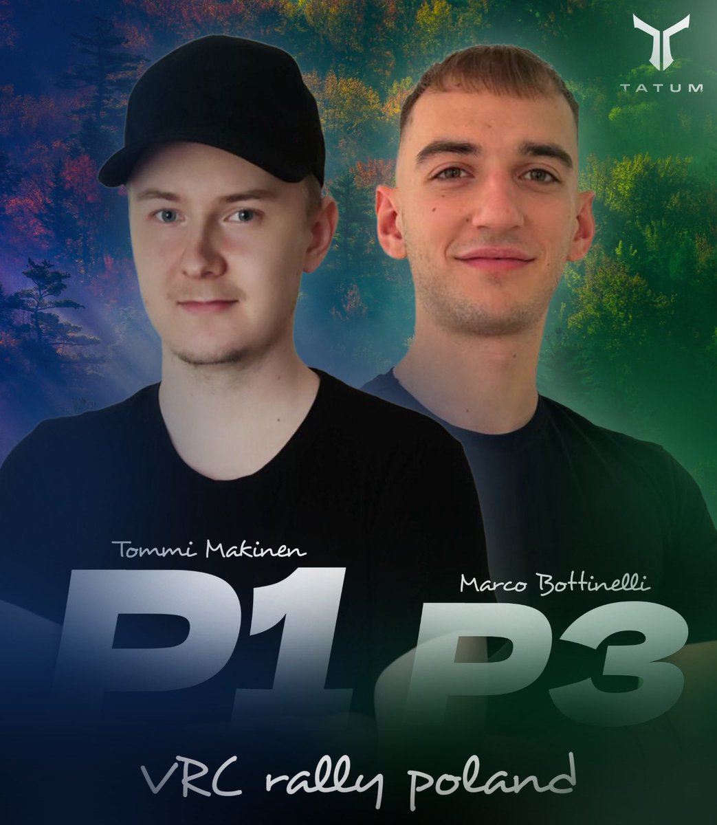 TatumEsports's tweet image. SUPER Performance of our #Simdriver Tommi and Marco in the Rally of Poland, organized by #VRC on... Richard Burns Rally! P1 and P3 of Category, P5 and P11 overall.
Next Step: Finland 🇫🇮
You can find the standings below:

#Tatum #WRC