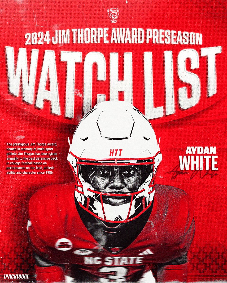 Lockdown year in and year out 🔒 

Aydan White has been named to the Jim Thorpe Watchlist, recognizing the best defensive back in college football. 

📰: tinyurl.com/272w7rm3

#1Pack1Goal