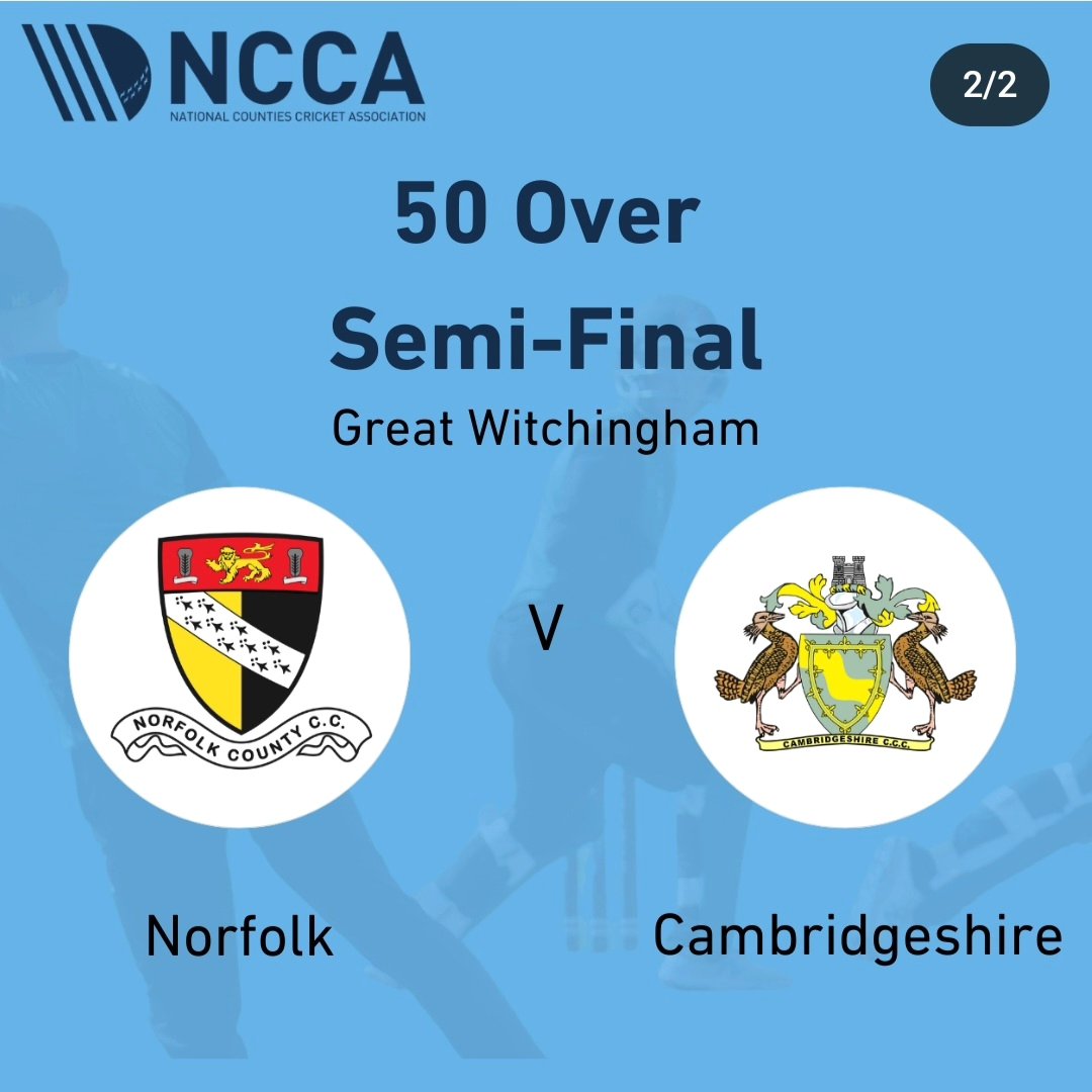 NCCA_uk's tweet photo. One-Day Trophy is back! 🎉

The Semi-Finals will commence on Sunday, August 4th, as we decide who will advance to The Final at Wormsley on Sunday, August 25th. 

Who will you be backing?

#ncca #50overfinal #semifinal #cricket #berkshire #wormsley #backtoback https://t.co/hxiDk7uSFs