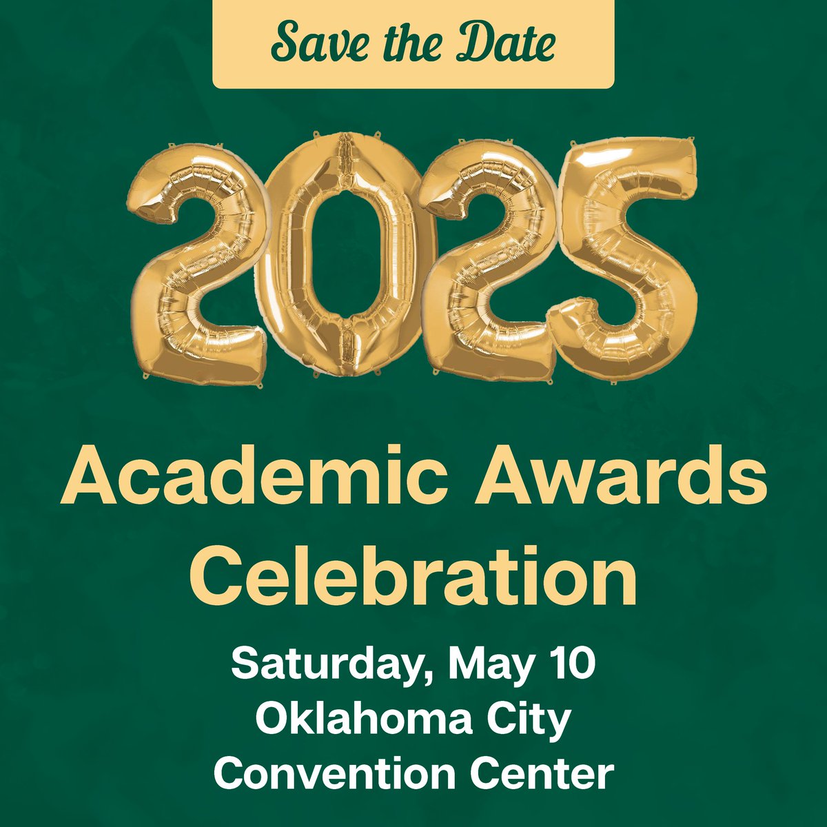 📣 Mark your calendars! The 2025 Academic Awards Celebration will take place Saturday, May 10, at the Oklahoma City Convention Center. We can’t wait! #oklaed #ofeawards