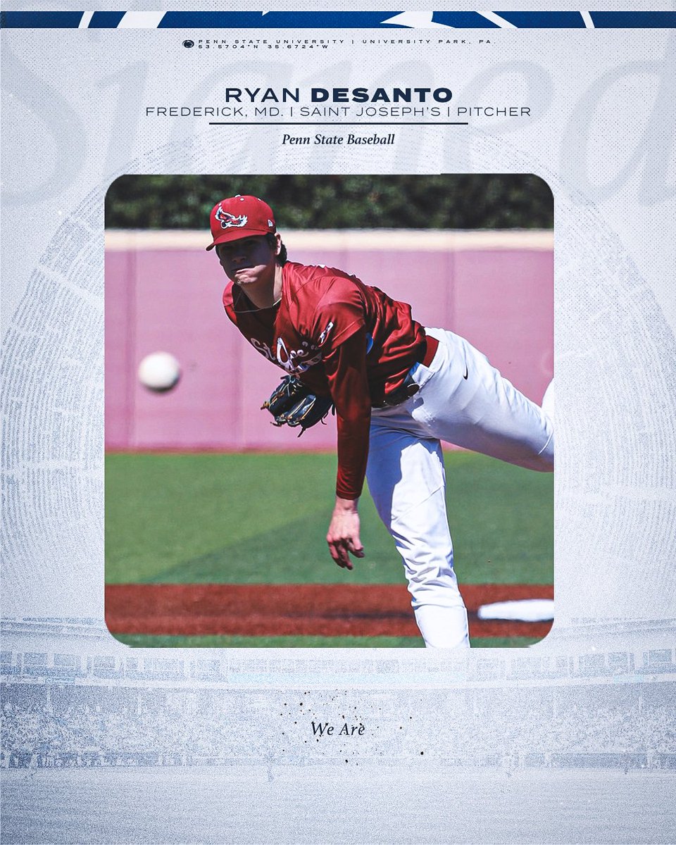 Newest Nittany Lion ➡️ <a href="/ryan_desanto/">Ryan DeSanto</a>

⚾️ Pitched two seasons at St. Joseph's
⚾️ All A-10 2nd Team last season
⚾️ 4-2 with 3.72 ERA, 88 K's in 14 starts in 2024

➡️ bit.ly/3Sx6VSu

#WeAre