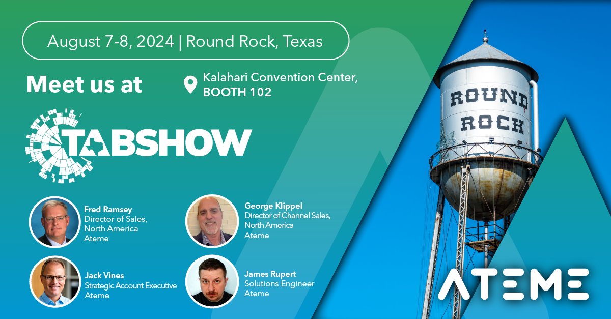 ateme_x's tweet photo. The countdown to #TAB2024 is on! ๐ Visit us at Booth 102 to discover #Atemeโs latest ATSC 3.0 innovations. Donโt miss out on transforming your broadcast capabilities. Book a meeting: https://t.co/fhAmsCTCYH #BroadcastTech #VideoCompression #Streaming https://t.co/laB2TE77vg
