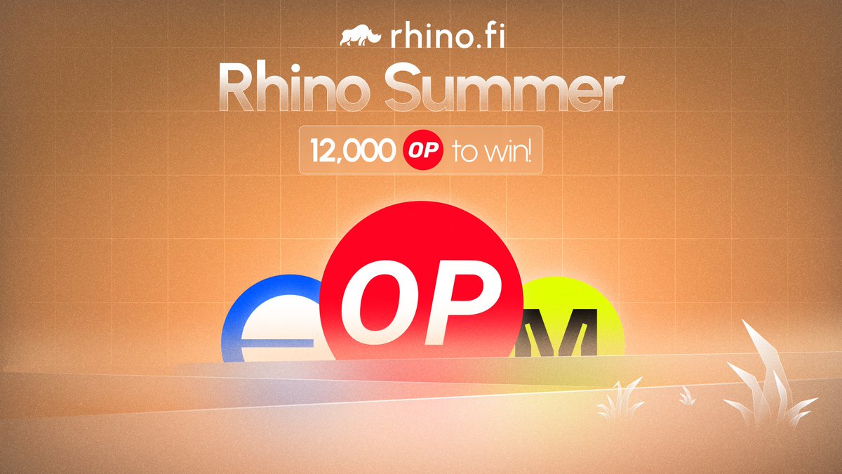 rhinofi's tweet photo. Make the most of #OnChainSummer with https://t.co/zDrGy8KiUI & @galxe

Already earning points on @base? NOW 2x your points for Rhino Summer - 2x your chance of winning your share of 4k OP each week until 12/08💰

Join the quest - https://t.co/ZqNdEIfYhH

Bridge now 👇
https://t.co/fUQ6MITL7x