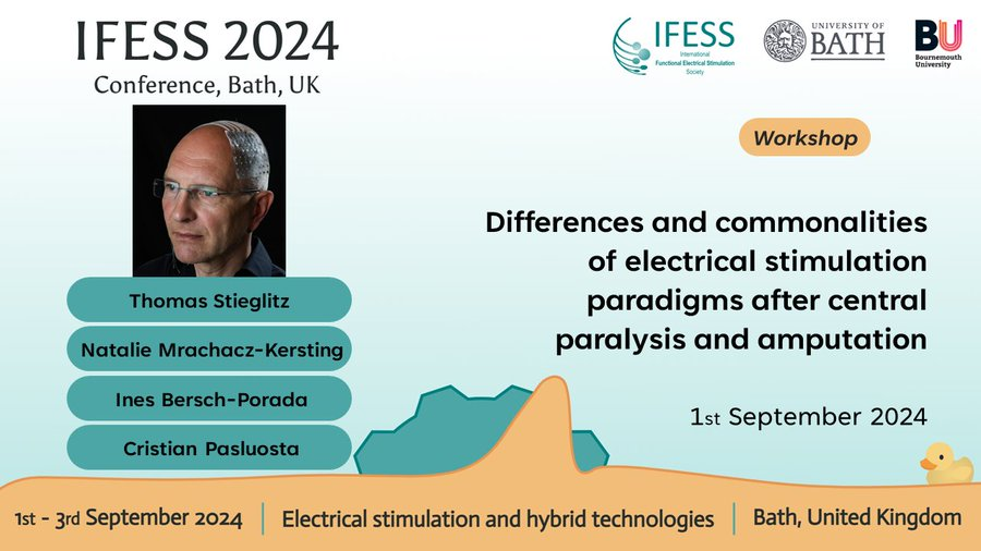 IFESS 2024 pre-conference workshops day only £60! 

Thomas Stieglitz et al., will present a workshop on ES paradigms after central paralysis and amputation.  

Select your workshops:
forms.office.com/pages/response…

Register before 2nd August for special rate!
ifess.org/ifess-uk-2024-…