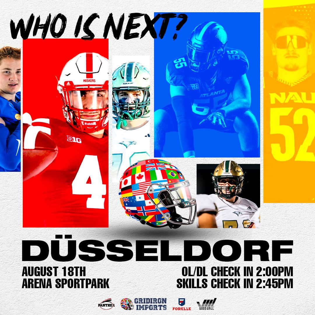 Our Düsseldorf camp day is coming up soon! Don’t miss your opportunity to prove you are NEXT

eventbrite.com/o/gridiron-imp…

<a href="/Dus_Panther/">Düsseldorf Panther</a> <a href="/CologneFalcons/">Cologne Falcons</a> <a href="/CCrocodiles/">Cologne Crocodiles</a> <a href="/ffm_universe/">Frankfurt Universe</a> <a href="/Universe_FFM/">Frankfurt Universe</a> <a href="/ShowdownVisuals/">Showdown Visuals</a>