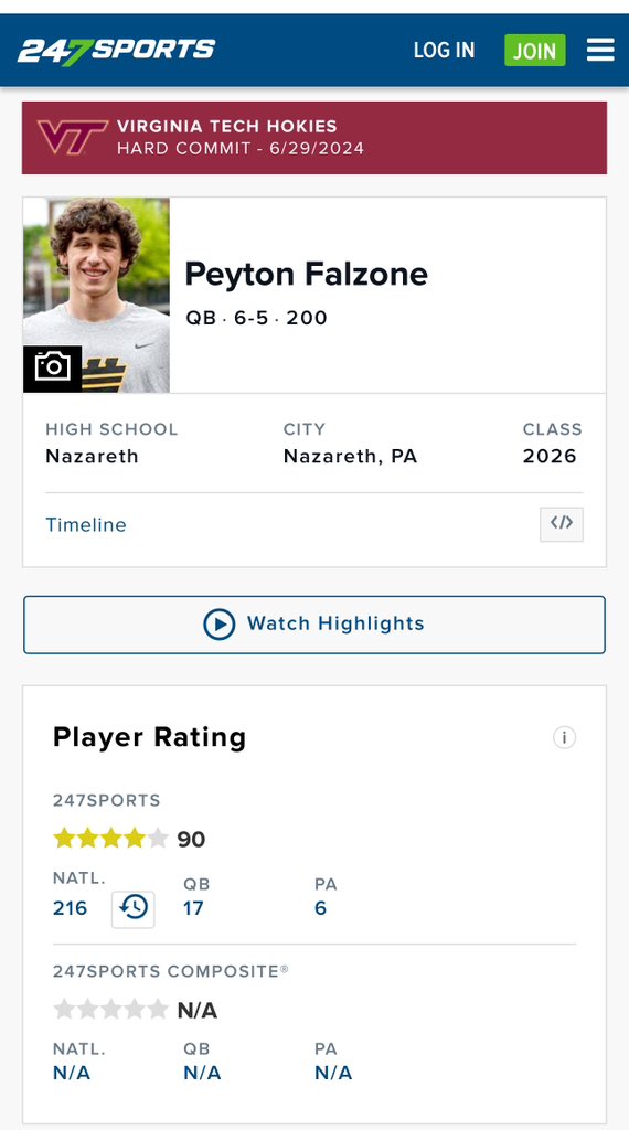I am very blessed and thankful to be ranked a 4⭐️ by <a href="/247Sports/">247Sports</a> <a href="/BrianDohn247/">BrianDohn247</a> <a href="/EdOBrienCFB/">EdOBrienCFB</a> <a href="/kolby_crawford/">Kolby Crawford</a> <a href="/VTScoop247/">VTScoop247</a> <a href="/HokiesFB/">Virginia Tech Football</a> <a href="/CoachPryVT/">Brent Pry</a> <a href="/TylerBowen/">Tyler Bowen</a> <a href="/Coachcrist1/">Brian Crist</a> <a href="/Coach_Moyseenko/">Mike Moyseenko</a> <a href="/iamCoachAbe/">Vernard Abrams ACEQB</a>