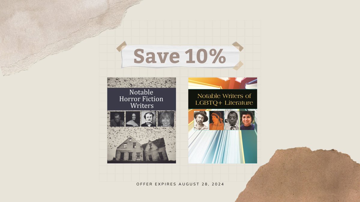 Explore and Discover Horror literature and its best writers! Salem’s Notable Writers Series explores LGBTQ writers too. Summer Savings Plus Free Online Access. conta.cc/3SoxKZ1