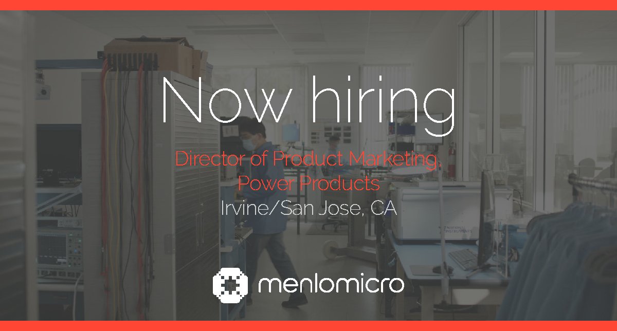 MenloMicro's tweet image. Are you ready to work with key partners, customers, and end users to drive the adoption of our power products? Click the link below to learn about this unique job opportunity!  #WorkforceWednesday #hiring #openposition #IdealSwitch

Apply here: menlomicro.com/careers/direct…