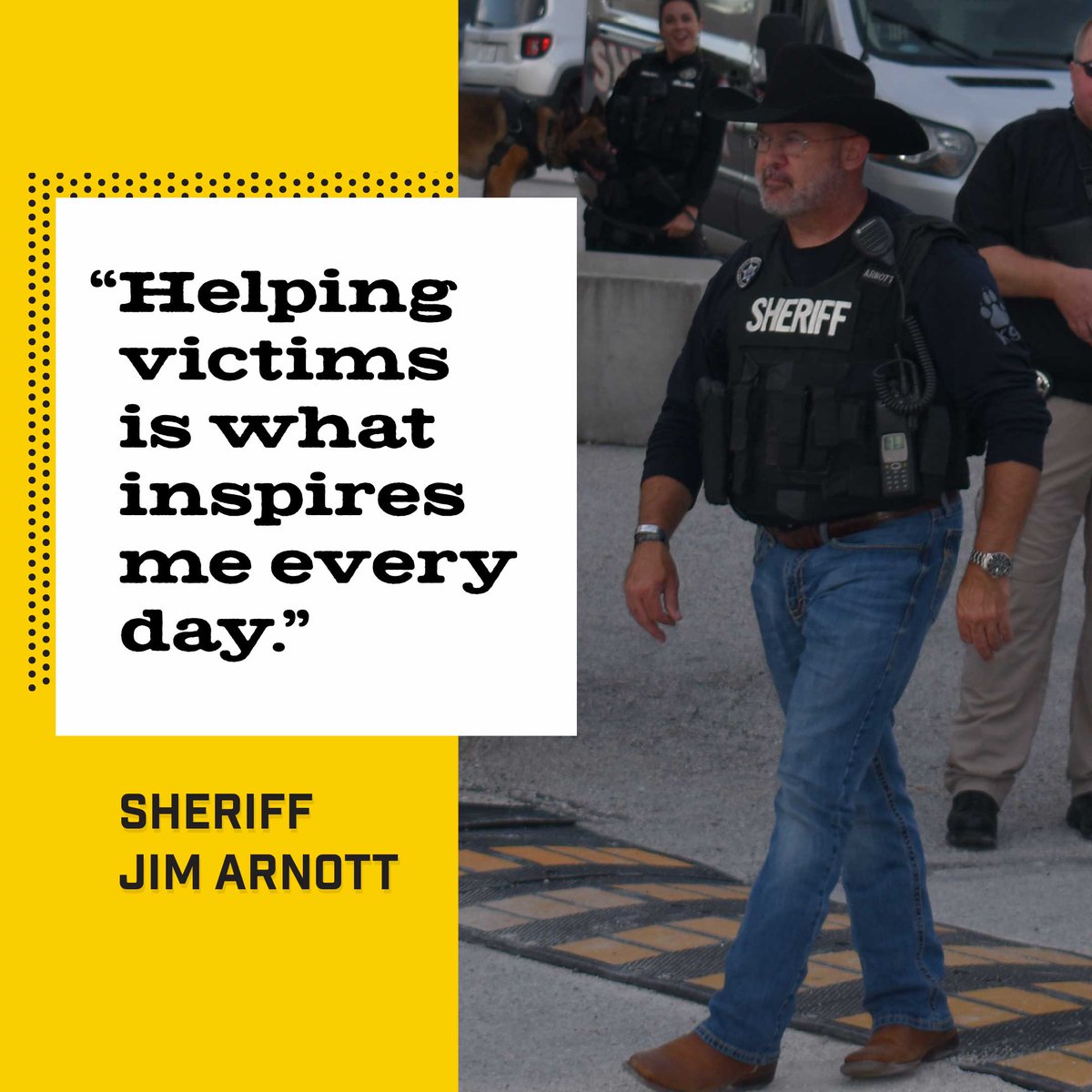 The most rewarding thing I’ve experienced is interacting with victims &amp; working for them and their families. They are what motivate me to keep moving forward.

You are why I wear my badge. #VoteArnott  

Paid for by Citizens for Jim Arnott, Jack L Merritt Treasurer.