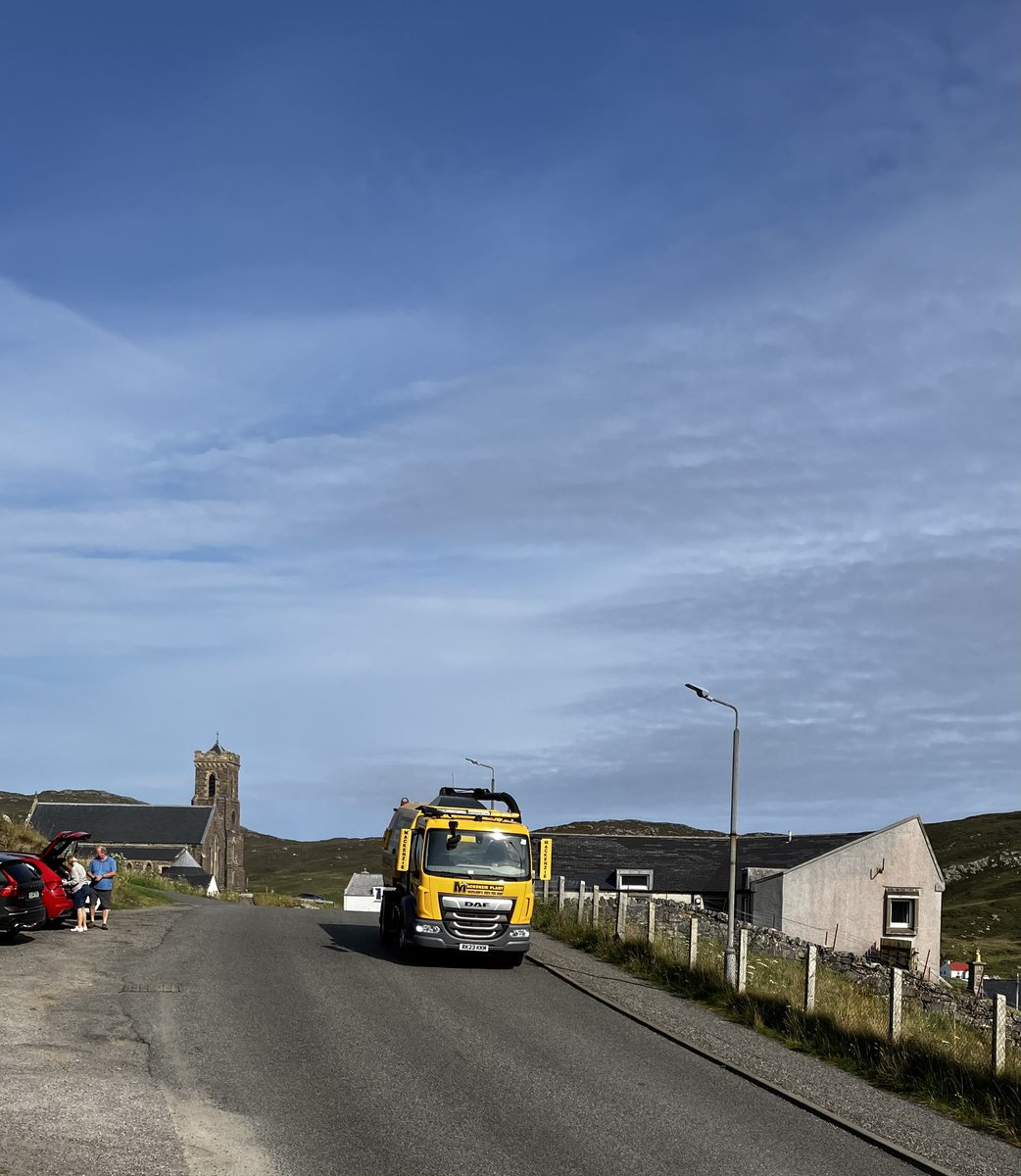 BarraIsland's tweet image. Great excitement today. The annual road sweeper visit. They got a nice day for it.  #islandlife #roadsweeper #isleofbarra