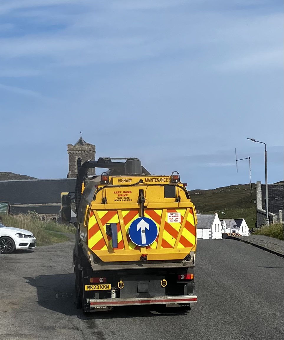 BarraIsland's tweet image. Great excitement today. The annual road sweeper visit. They got a nice day for it.  #islandlife #roadsweeper #isleofbarra