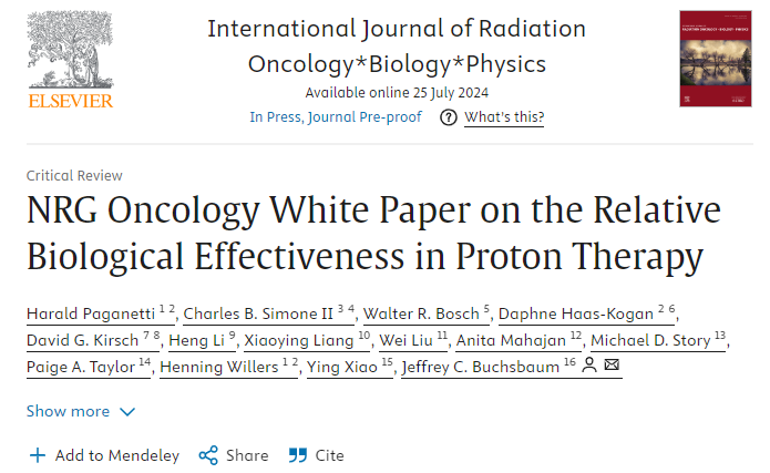 Memorial Sloan Kettering Radiation Oncology (@msk_radonc) on Twitter photo ⚡️☢️🧬New <a href="/IJROBP/">IJROBP - The Red Journal</a> <a href="/NRGonc/">NRG Oncology</a>: This position paper focuses on the concept of relative biologic effect (RBE) in clinical #protontherapy, with the goal of providing recs for next gen clinical trials with protons on the best practice of investigating & using RBE.
sciencedirect.com/science/articl… ⚡️☢️🧬New <a href="/IJROBP/">IJROBP - The Red Journal</a> <a href="/NRGonc/">NRG Oncology</a>: This position paper focuses on the concept of relative biologic effect (RBE) in clinical #protontherapy, with the goal of providing recs for next gen clinical trials with protons on the best practice of investigating & using RBE.
sciencedirect.com/science/articl…