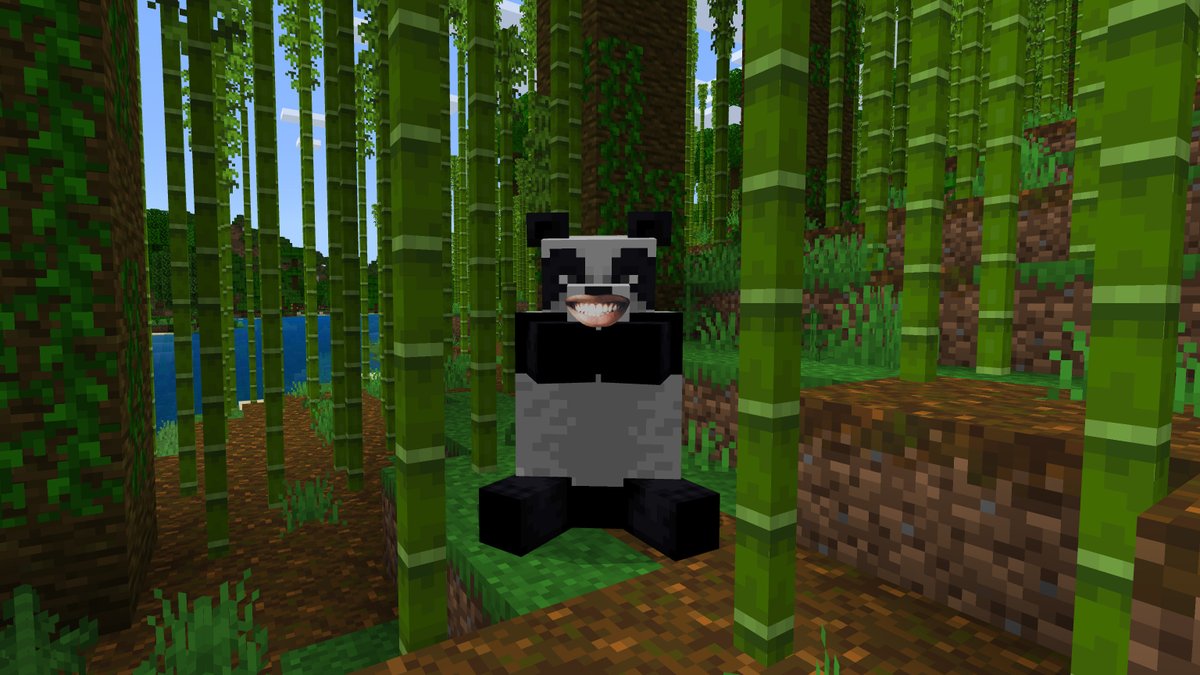 Minecraft's tweet image. Mobs with teeth. That&apos;s the post.