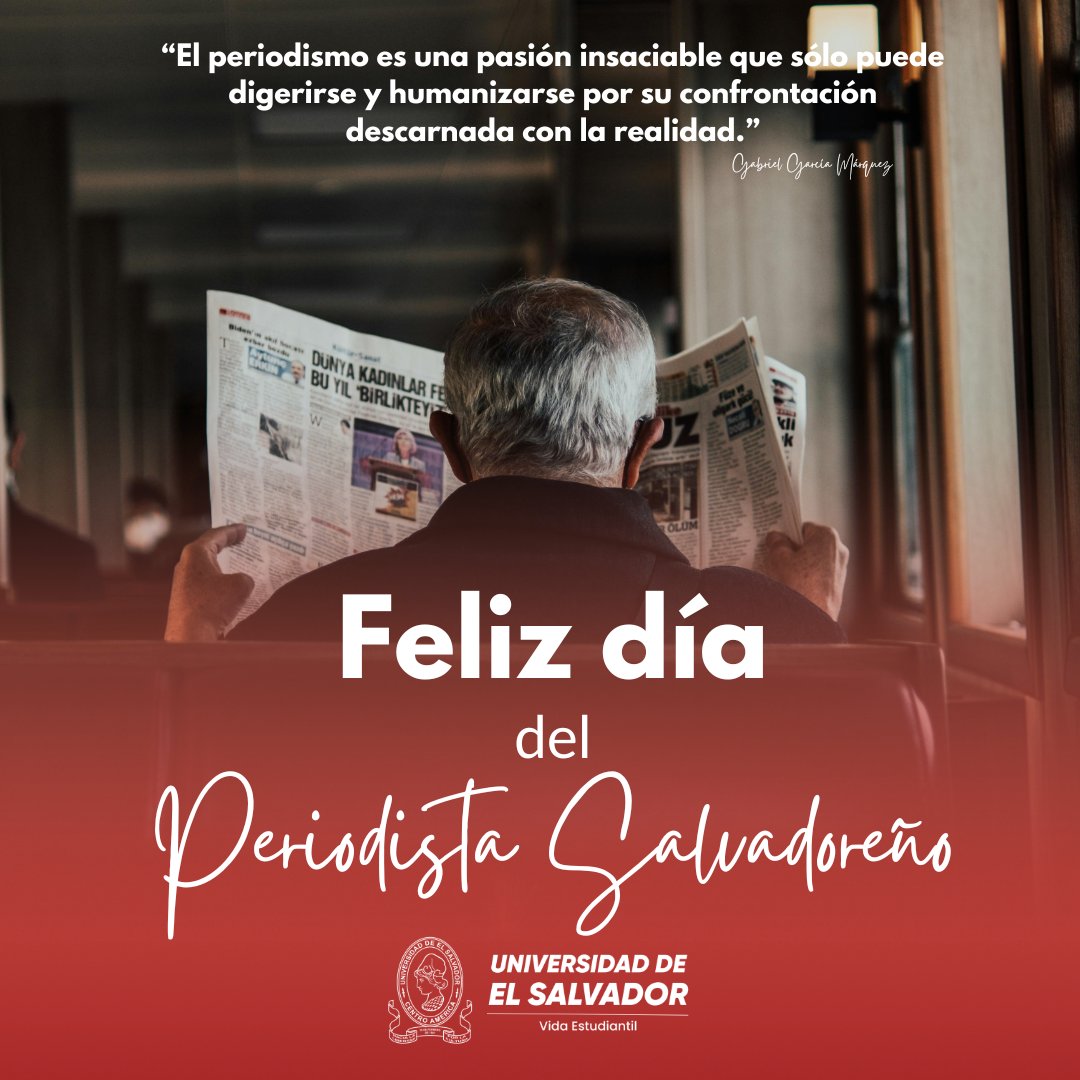 VEstudiantilUES's tweet photo. 📷📷 ¡Feliz Día del Periodista Salvadoreño! 📷
Gracias por su compromiso con la información veraz y su pasión por contar historias que importan. En un mundo lleno de incertidumbres, su labor es esencial para mantenernos conectados y conscientes de la realidad que nos rodea. https://t.co/JOr2lVP2Bw