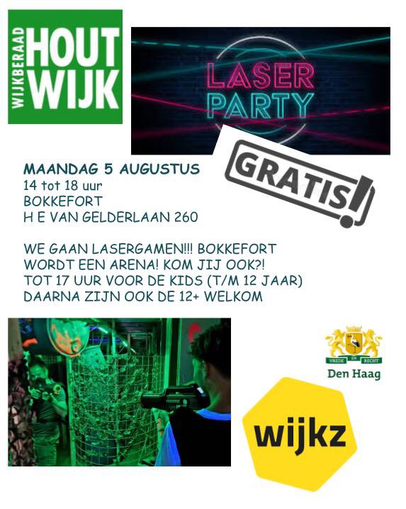 Houtwijkinfo's tweet image. Komende maandag #lasergamen in #Bokkefort. Voor de kids t/m 12 jaar. 14.00-18.00 uur. Vanaf 17.00 uur mag 12+ ook meedoen.