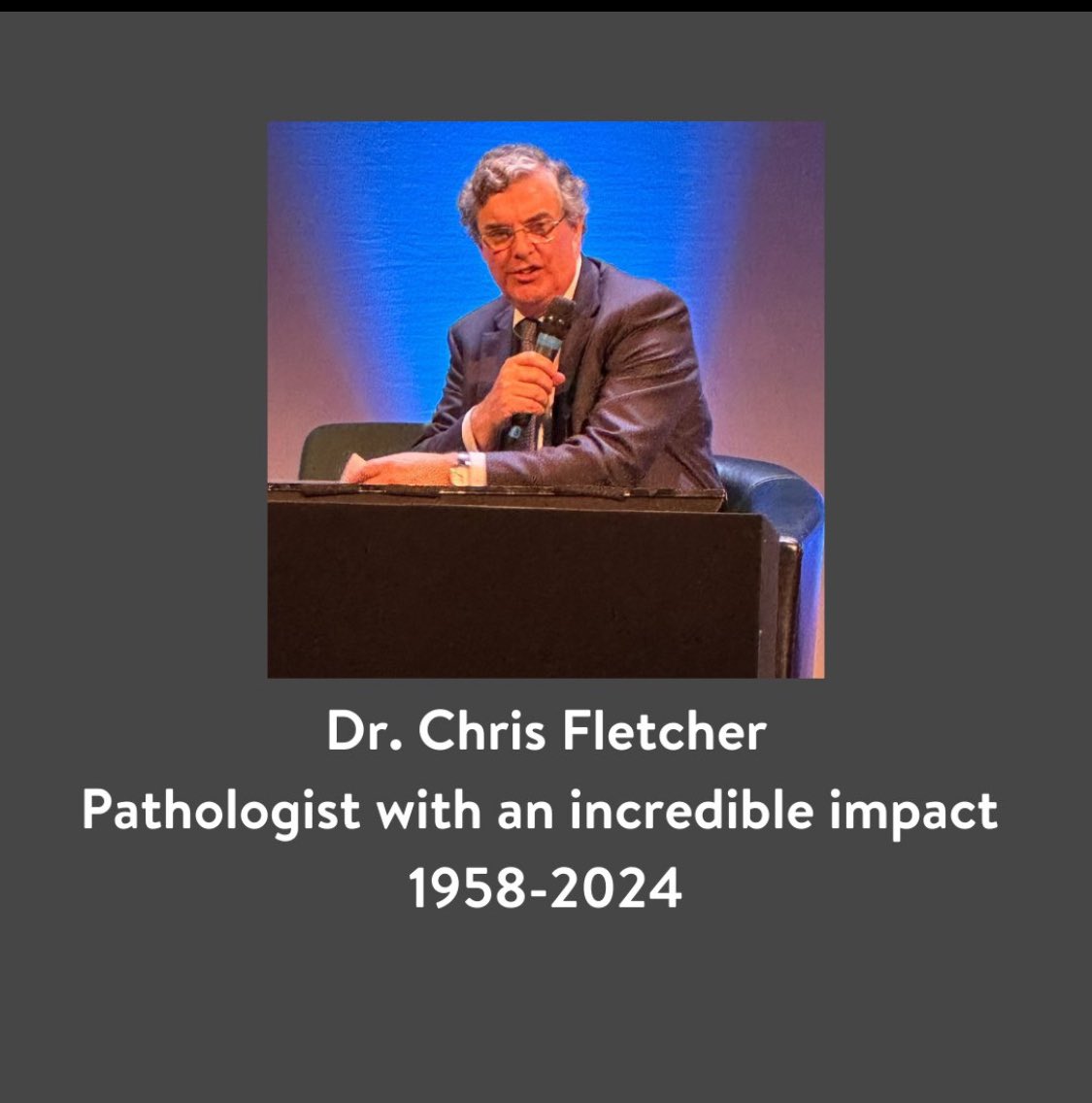 DrJaymin's tweet photo. Dr Fletcher
Pioneer in “SARCOMA” pathology
haven’t got a chance to meet him but he did make a diff with his expertise in few odd cases of mine,where we could get his help with our near Pathology colleagues who were in contact with him
Genuis.
RIP PROF!
#sarcoma #histopathology https://t.co/iPYFxWbReq