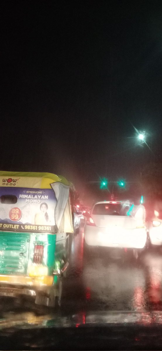 Drenched. Flooded roads.  Kanwariyas. Low phone battery. TRAFFIC. Green lights don't always mean GO. Stuck for 3 hours...and counting!  Delhi you do look beautiful and we love you so much but now you are just our love for you. #DelhiRains #delhitraffic #Kanwariyas #Rain