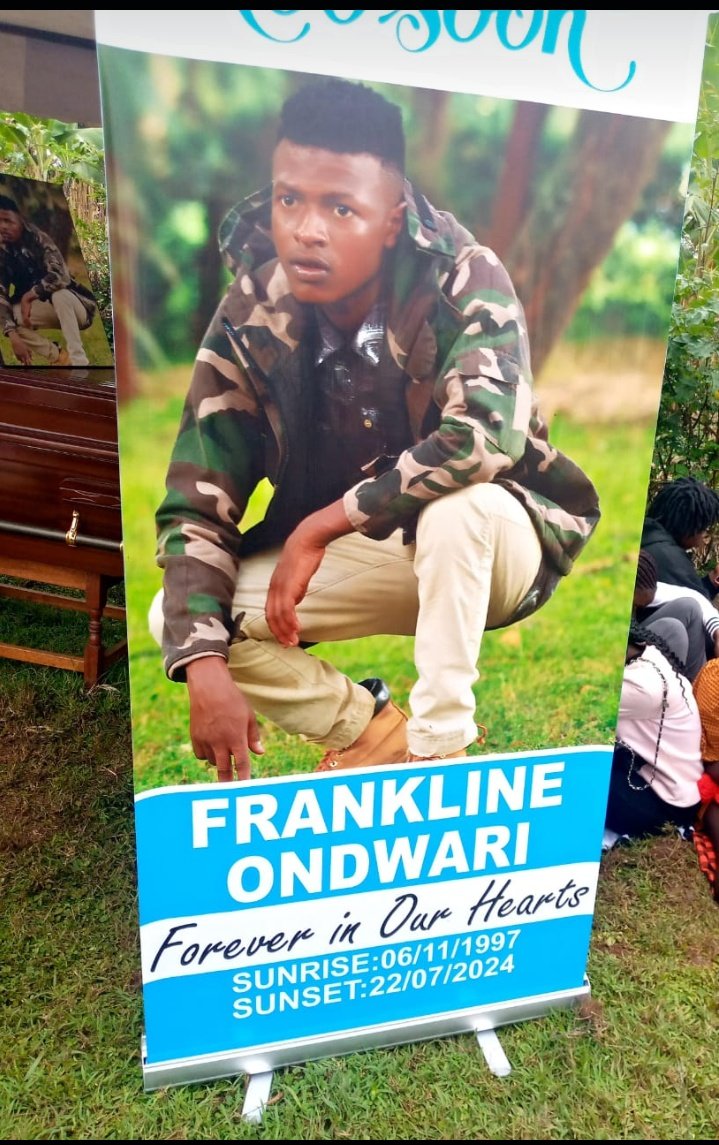 Dear Gen Zs,

I am Frankline Ondwari

I was arrested during peaceful protests and later released

Days later, I was found dead inside a City Toilet. Today, I have been laid to rest

Thanks to everyone who prayed for me and stood with my family.

#NaneNaneMarch #RutoMustBeStopped