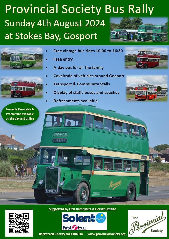 This Sunday (4th August), The Provincial Society are holding their annual bus rally at Stokes Bay, #Gosport. 

We will be in attendance along with members and their vehicles. Hopefully see you there!