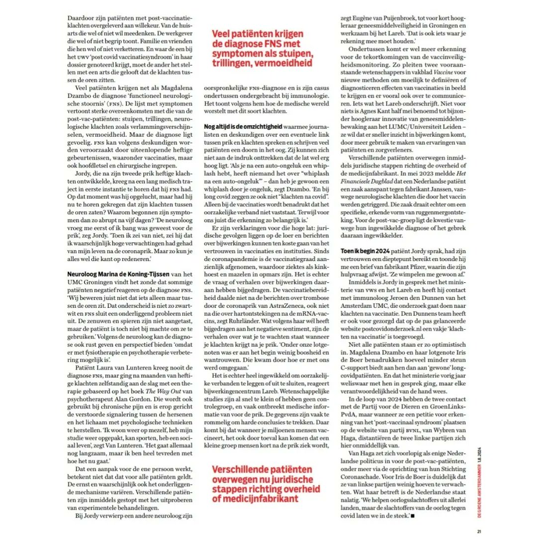 Magdalena Dzambo (@magdalenadzambo) on Twitter photo Journalist <a href="/Jopdevrieze/">Jop de Vrieze</a> van <a href="/DeGroene/">De Groene Amsterdammer</a> heeft een vervolg geschreven over covid vaccinatieschade getroffenen in Nederland. In 2022 werd ik benaderd door hem, maar ik haakte af, dit keer ben ik wel met hem in zee gegaan. Dankje Jop, dat je mijn platform The Long Shot hebt genoemd 🙏 Journalist <a href="/Jopdevrieze/">Jop de Vrieze</a> van <a href="/DeGroene/">De Groene Amsterdammer</a> heeft een vervolg geschreven over covid vaccinatieschade getroffenen in Nederland. In 2022 werd ik benaderd door hem, maar ik haakte af, dit keer ben ik wel met hem in zee gegaan. Dankje Jop, dat je mijn platform The Long Shot hebt genoemd 🙏