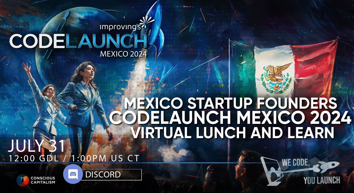 Hola tech entrepreneurs and investors in Mexico! 🚀 
We're thrilled to announce our virtual info session TODAY at 1:00 PM CT, as we return for #CodeLaunchMexico 2024.

Take your startup to the next level! buff.ly/3Yq3oJi 

Help us spread the word!
@codelaunch