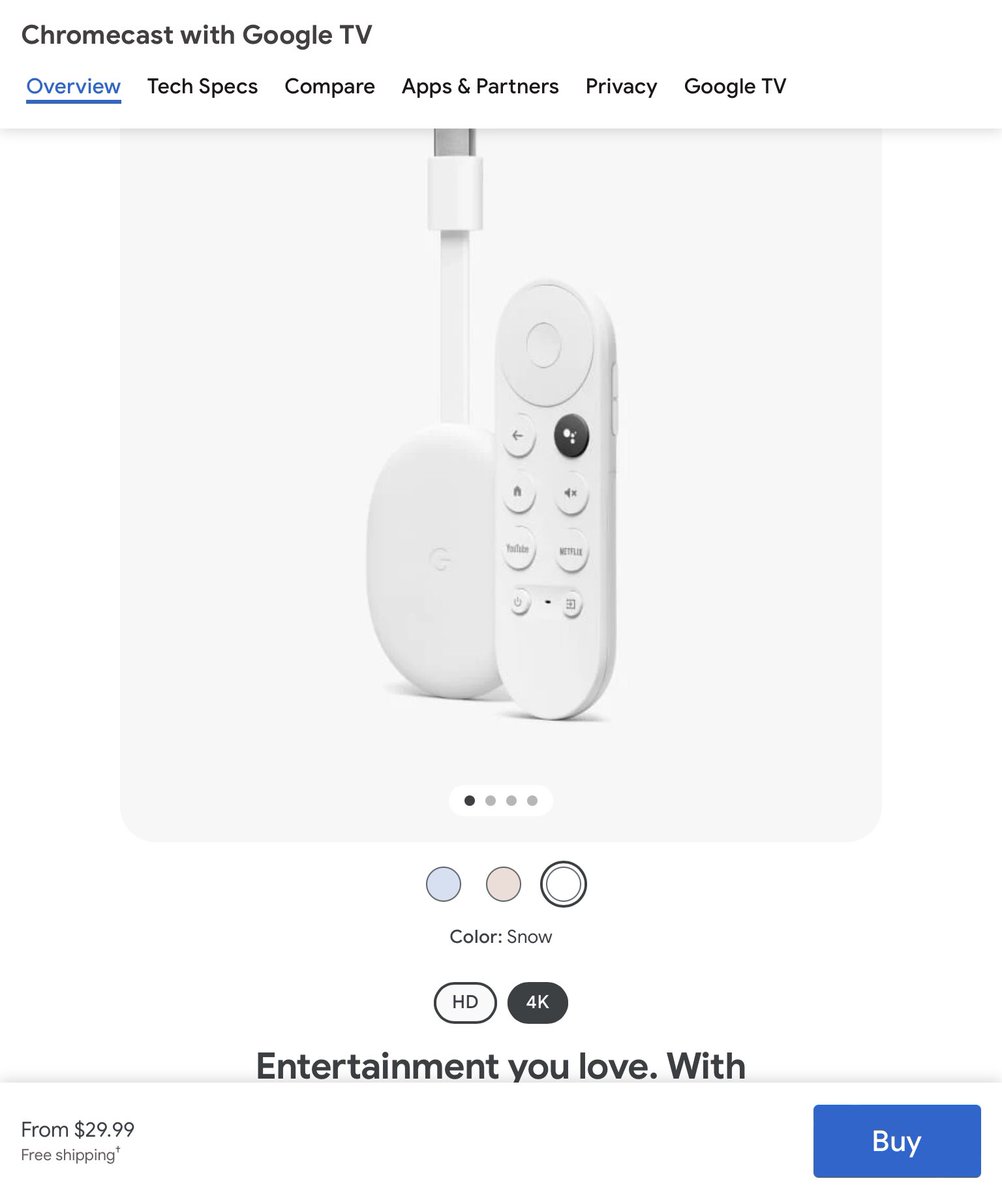 asemota's tweet image. This ChromeCast with GoogleTV device is probably the best thing I have bought in recent times. I am running AppleTV and my VPN apps on it. It is slick and smooth. My kids love it more than the AppleTV now.