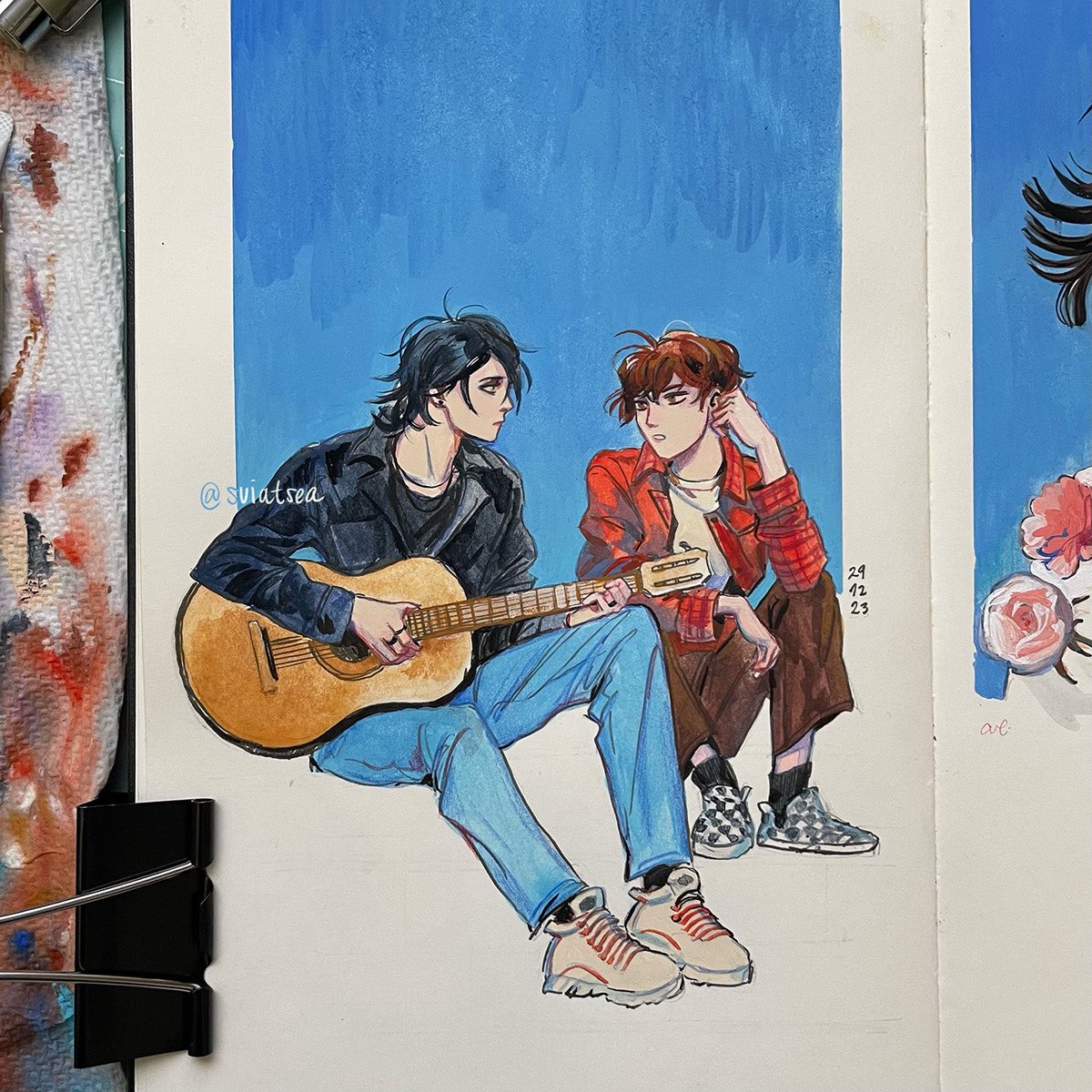 (OCs) ✩♬₊˚. Sketchbook + Acrylic Gouache