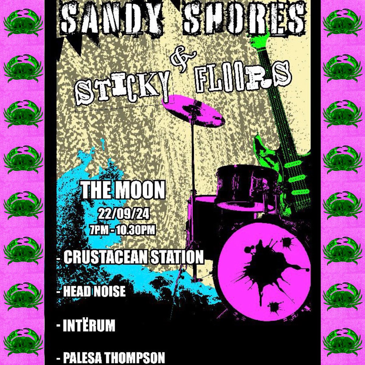 Head Noise (@headnoiseuk) on Twitter photo 🦀 NEW SHOW ⚡️
We will be joining Crustacean Station, Interum and Palesa Thompson at <a href="/TheMoonCardiff/">The Moon Cardiff 🎟️SUPPORT YR LOCAL MUSIC VENUE</a> on Sunday 22nd September for their ‘Shandy Shores & Sticky Floors’ band night. AWESOME! 🦞 More details to follow soon, tickets on sale now ⬇️
🎟️ eventbrite.com/e/sticky-floor… 🦀 NEW SHOW ⚡️
We will be joining Crustacean Station, Interum and Palesa Thompson at <a href="/TheMoonCardiff/">The Moon Cardiff 🎟️SUPPORT YR LOCAL MUSIC VENUE</a> on Sunday 22nd September for their ‘Shandy Shores & Sticky Floors’ band night. AWESOME! 🦞 More details to follow soon, tickets on sale now ⬇️
🎟️ eventbrite.com/e/sticky-floor…