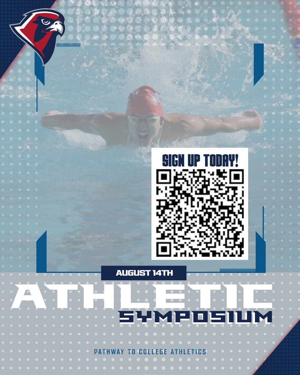 Date: Wednesday, August 14th
🕕 Time: 6:30 p.m

Topics Covered:
-College entrance eligibility
-College athletic eligibility
-The recruitment process
      -Q&amp;A session

Seating is limited.

👉 Register Now with QR code