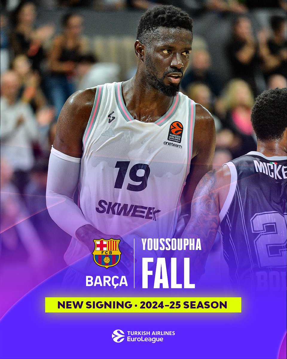 Youssoupha Fall is a new <a href="/FCBbasket/">Barça Basket</a> player for next season✍️