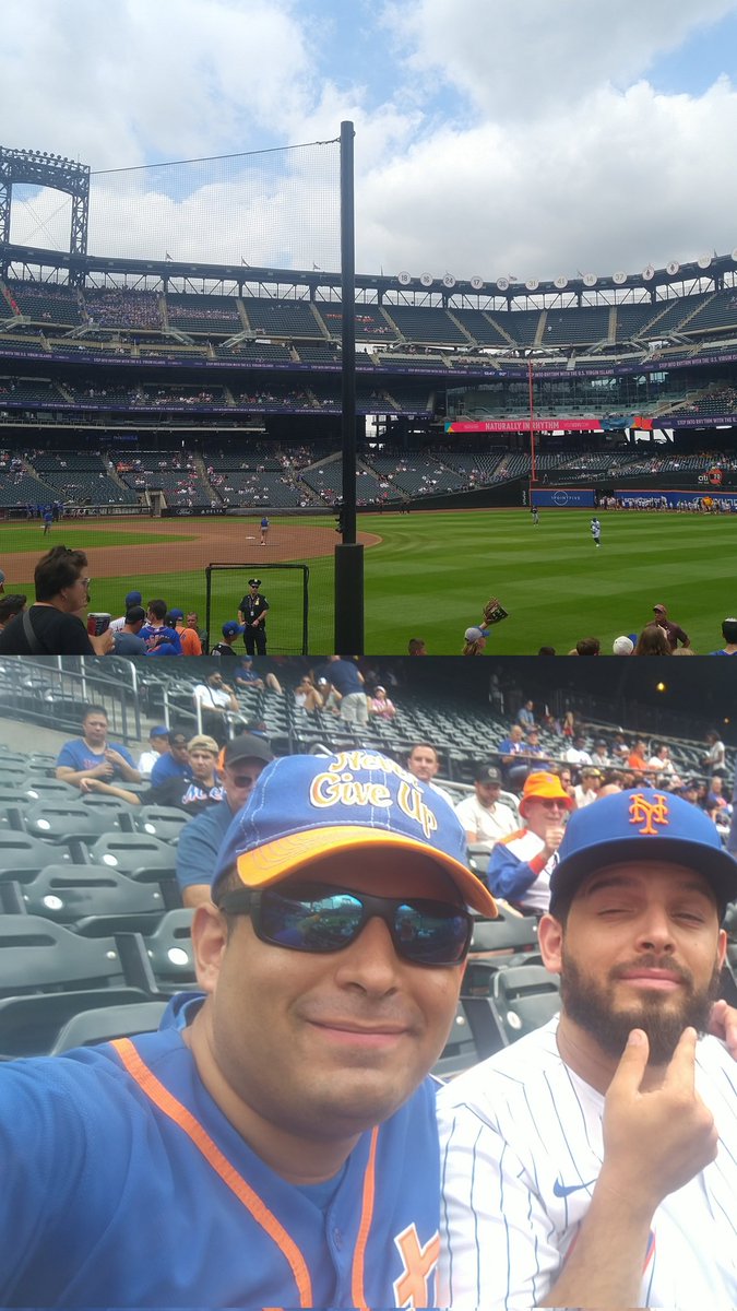 JohnCenaJersey's tweet photo. Sitting in the field level seats for today's Mets game with my brother @DJYourHonor 

Nothing like a brother hangout at Citi Field. LETS GO METS!

#LGM #djyourhonor #johncenajersey #metsfans #41seaverway #citifield #Brothers #LFGM #metsnation #nymetsbaseball https://t.co/cFVXJQtO3s