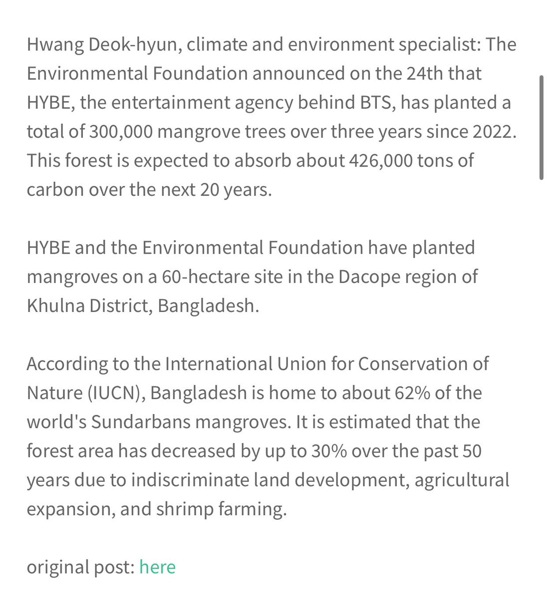 notpannchoa2's tweet photo. [ notpannchoa ] HYBE seen planting trees in Bangladesh in an effort to help with Climate change

https://t.co/AbAxMtlnjH https://t.co/AUnILDfncZ