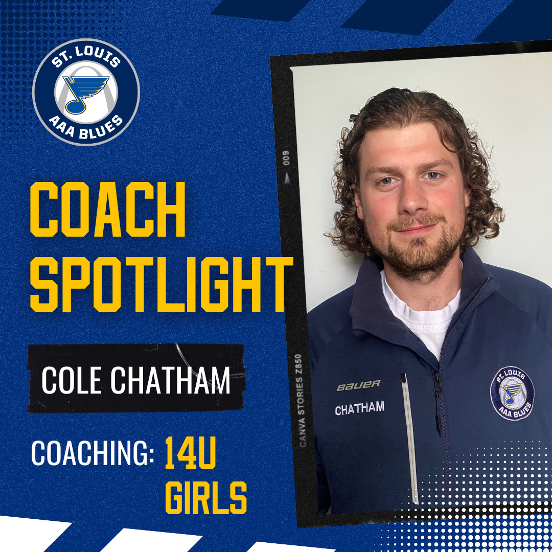🏒 Introducing Cole Chatham, our Head Coach for the 14U Lady Blues! Now in his third season, Cole played AA and AAA hockey before advancing to the NAHL and then the University of Mississippi!

#coachspotlight #stlaaablues #youthhockey #aaahockey #stl #stlouis #stlhockey