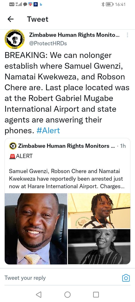 GMugiyo's tweet photo. Does @SADC_News know that Robert Gabriel Mugabe International Airport is an abduction hub and not safe for travellers? https://t.co/ZOscW1lUAl