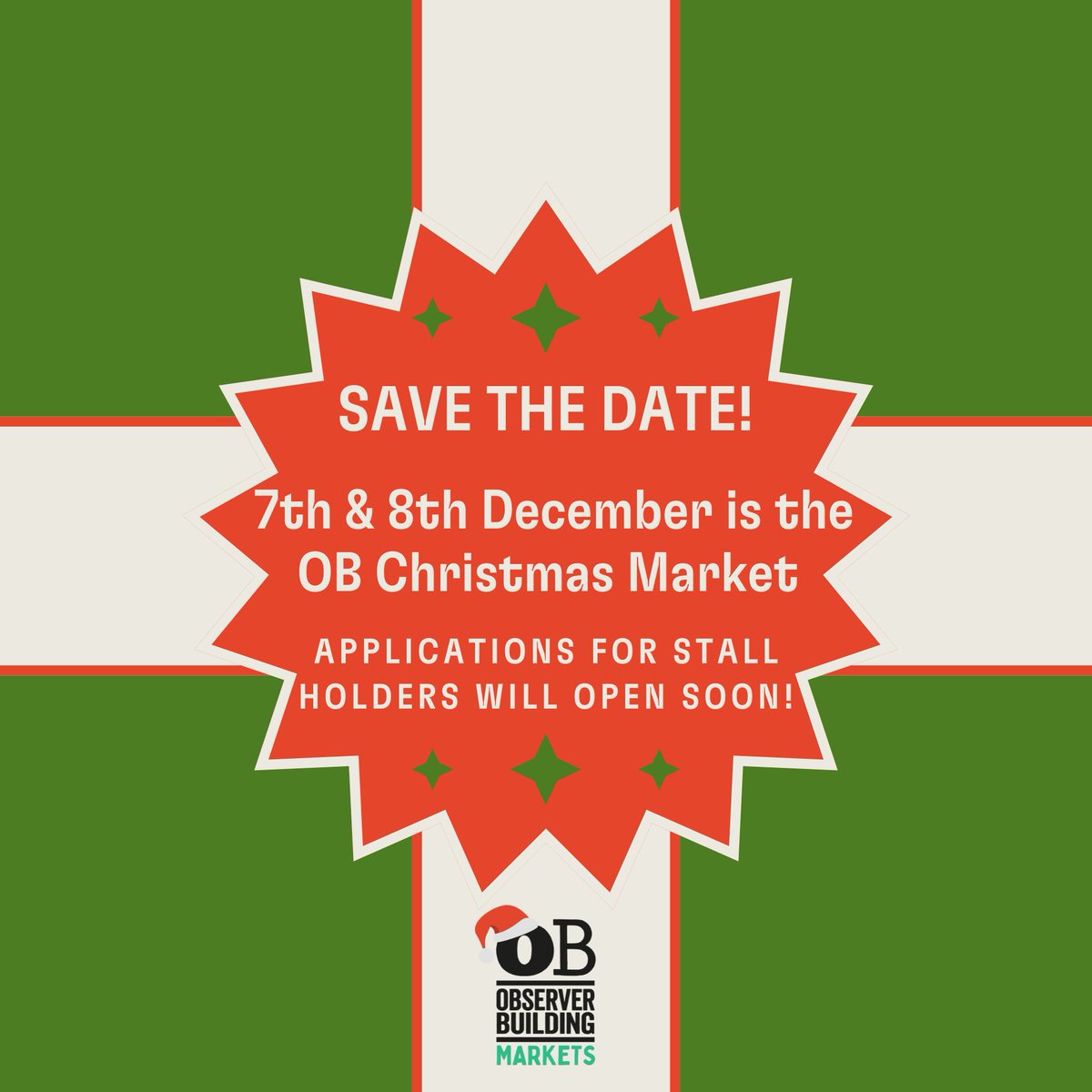 It might be a bit barmy to be talking about Christmas markets in summertime but we're too excited to wait! Applications for stall holders will be live in a couple of weeks so please keep an eye on socials/website for updates.