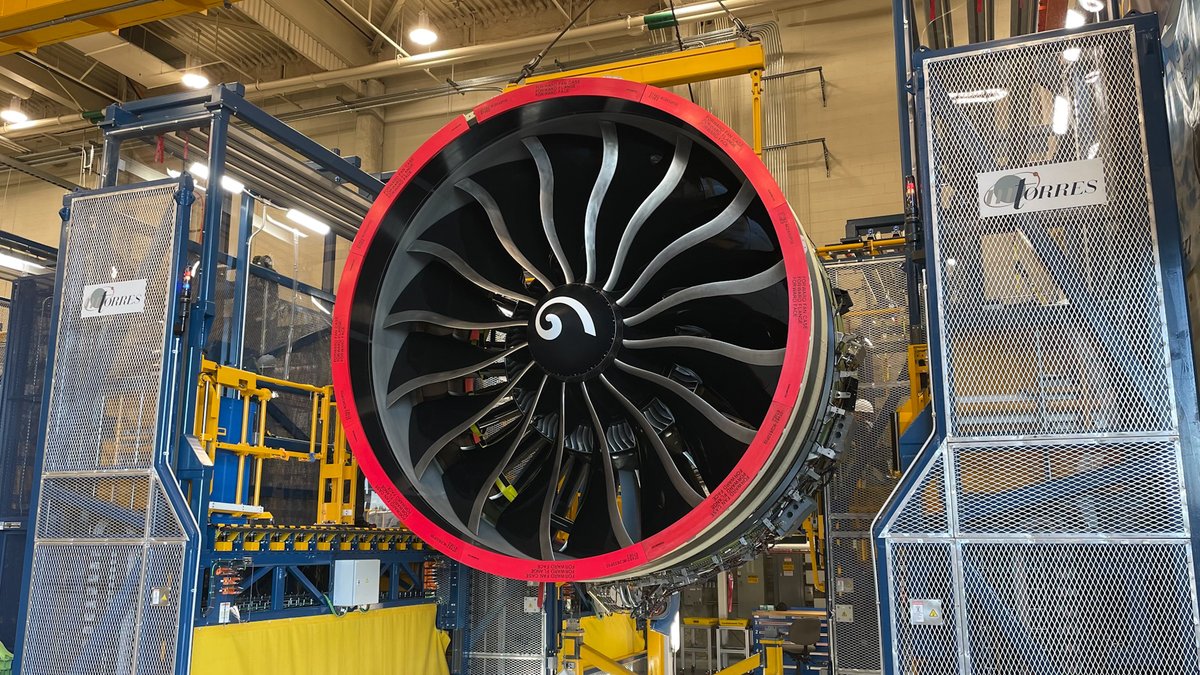 GE_Aerospace's tweet image. The first production #GE9X engine has been delivered to the team at Boeing after a journey of over 2,400 miles/3,800 kilometers – marking the beginning of a new era in commercial flight!
 
Powering the new 777-9, the GE9X is ready to connect people across the globe 🌎.