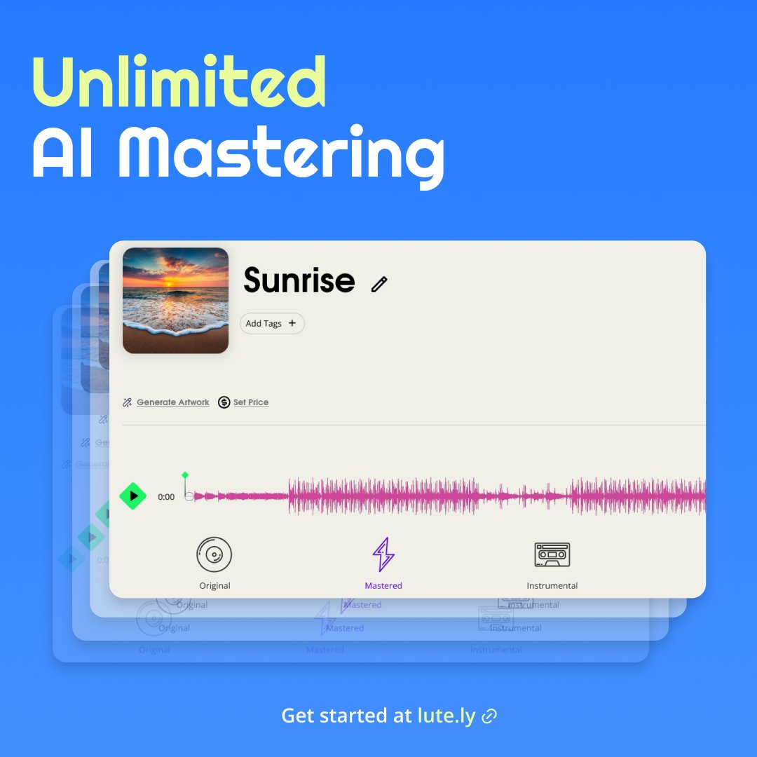 joinlutely's tweet image. Do your tracks sound their absolute best? Lutely has all the tools you need to get your beats commercially ready. Link in bio to get started 👆

#lutely #audiomastering #musicproduction #makemusic