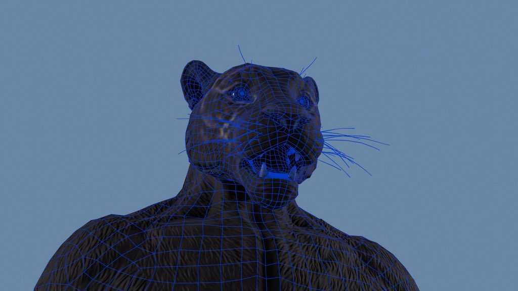 iazzzer's tweet photo. Game ready model furry panther 

#3dmodel #furry #panther https://t.co/ZV9xY2O5OQ