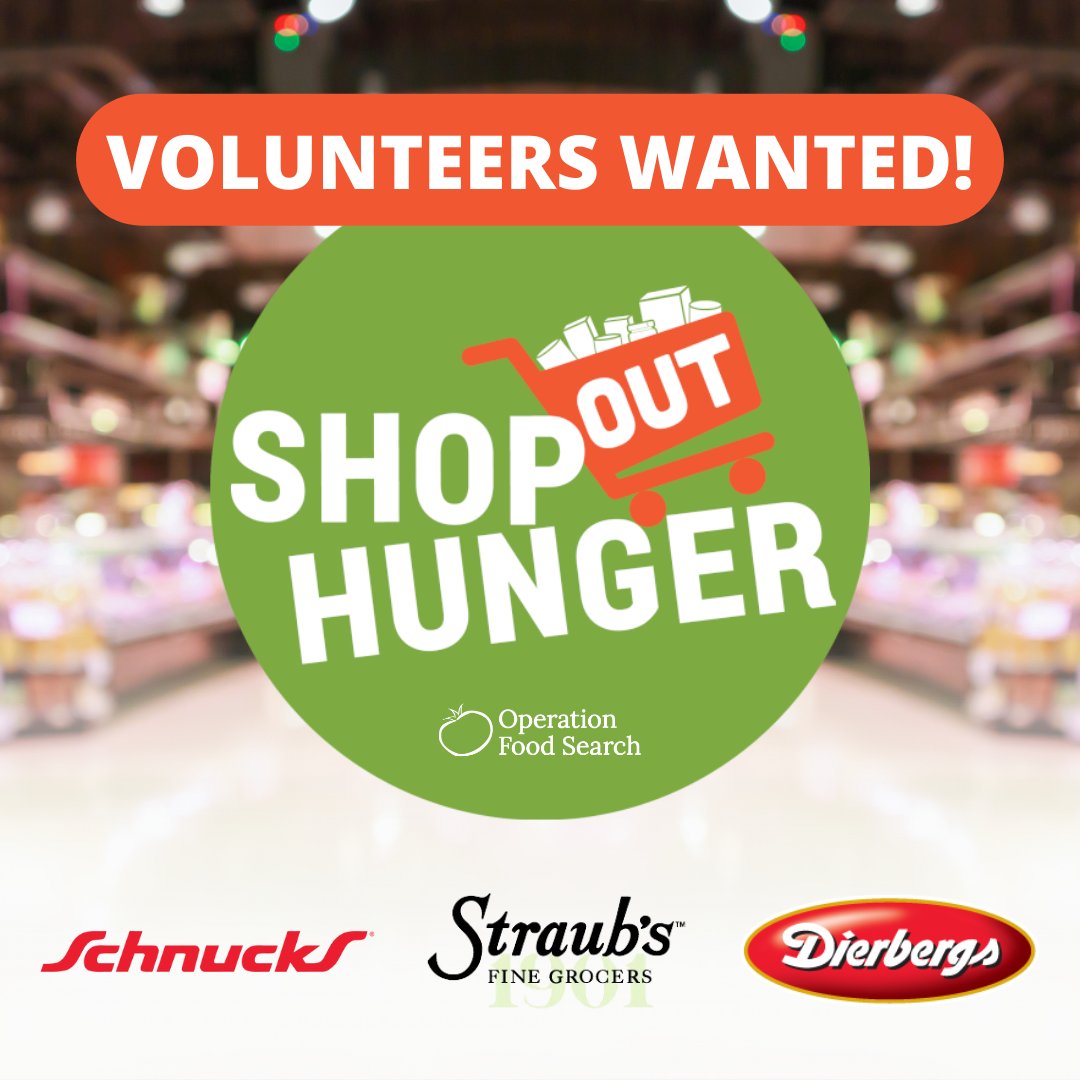 On Saturday, August 17, OFS will come together with <a href="/SchnucksMarkets/">Schnucks Markets</a>, <a href="/Dierbergs/">Dierbergs Markets</a>, and <a href="/StraubsMarkets/">Straub's Markets</a>, to host Shop Out Hunger. Many volunteers are wanted to share information about most-needed items with customers as they shop. Sign up at tinyurl.com/shopouthunger