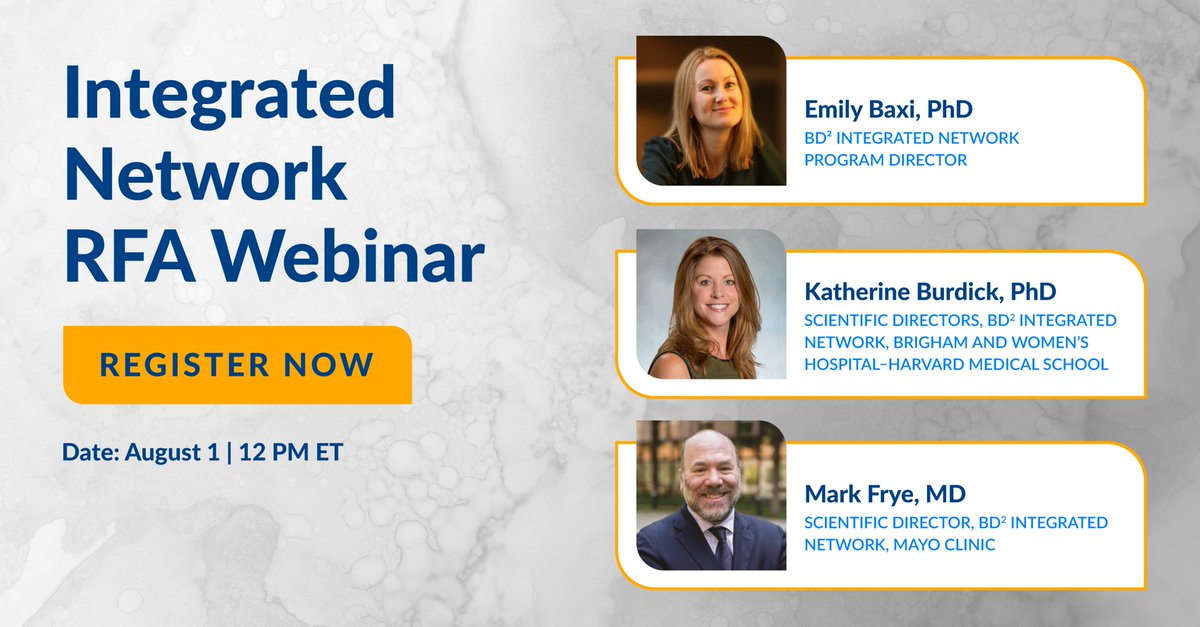 Reminder! Tomorrow, 8/1, we're hosting a webinar @ 12pm ET to review the Integrated Network clinic site RFA. If you haven’t already, register now to secure your spot: forms.office.com/Pages/Response…  

#bipolardisorder #OpenScience