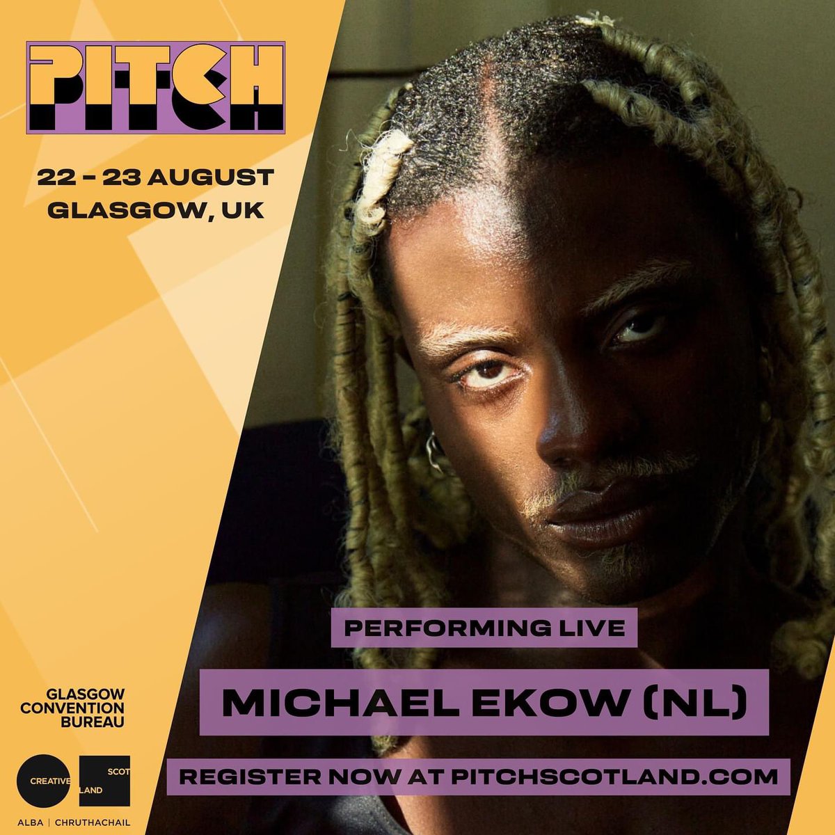 pitchscotland's tweet photo. Today we welcome 3 more artists for PITCH Scotland 2024!

Michael Ekow 🇳🇱 
KOJ 🏴󠁧󠁢󠁥󠁮󠁧󠁿
@BasilPanagop 🇩🇪

Conference passes available from £15! @drygate @EventbriteUK 

https://t.co/qC1qCUgMwq 

Supported by @CreativeScots &amp; @meetglasgow https://t.co/qWxGwx2Kum