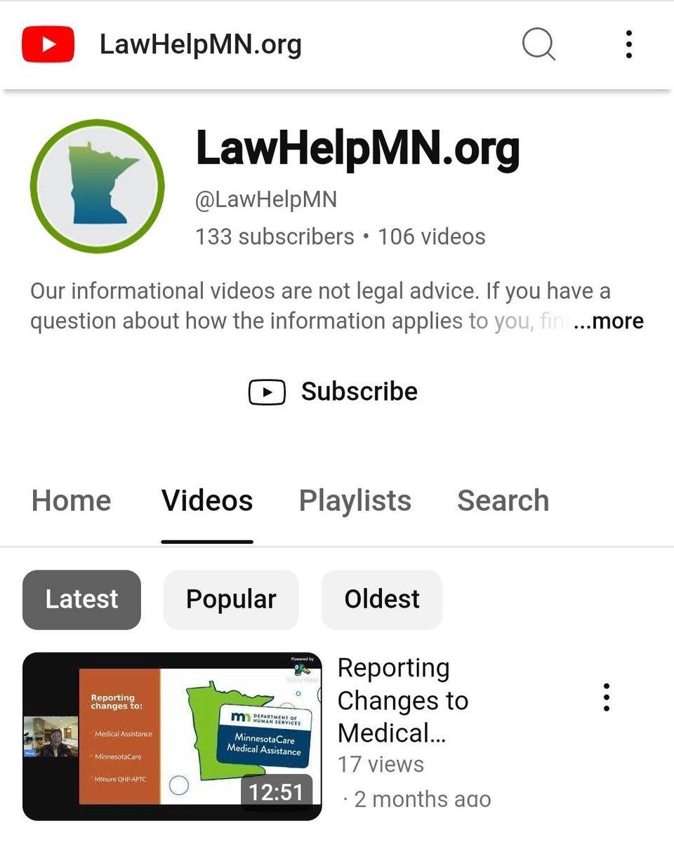 LawHelpMN's tweet image. Hey everyone! 📺 In case you didn't know - we're on YouTube! Subscribe to our channel today at youtube.com/@LawHelpMN to stay up-to-date with helpful legal videos as soon as they're posted. 🎥 Hit that subscribe button now! #LawHelpMN #YouTubeChannel