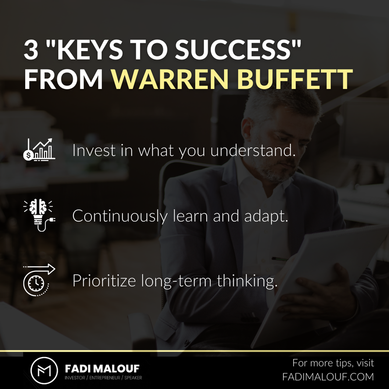 📈 Warren Buffett's success principles revolve around prudent investing, strategic foresight, building a strong team, and a commitment to lifelong learning.

What other principles do you think contribute to long-term success in business?

#InvestingWisdom #FinancialSuccess