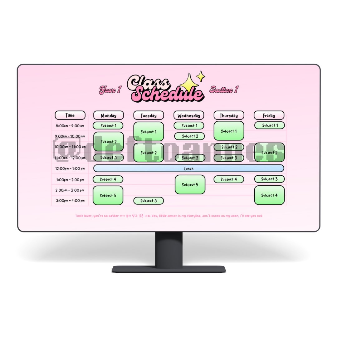 hi ik this is studytwt but i badly need funds for my mom and dad’s medicine 🥲 selling this newjeans inspired schedule desktop wallpaper for 50php. i’ll send you the editable canva link !!

reposting this will be a big help ^^